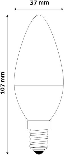 Avide ABBC14CW-7W Λάμπα LED 7W για Ντουί E14 και Σχήμα C37 Ψυχρό Λευκό 610lm