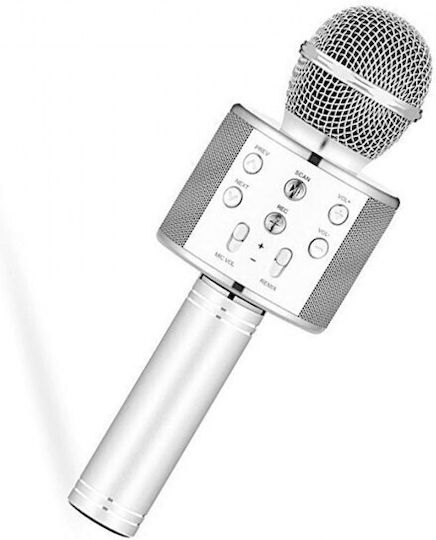 WSTER Μικρόφωνο Karaoke Ασύρματο WS-858 WS-858 Ασημί