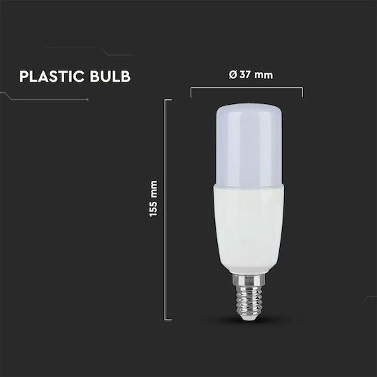 V-TAC VT-248 LED Bulb 7.5W 155mm for Socket E14 and Shape T37 Cool White 660lm
