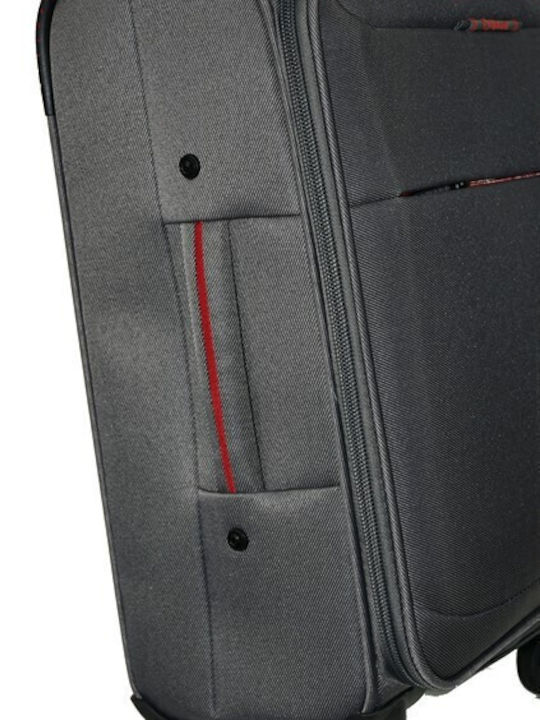 Diplomat Small The Athens Collection Cabin Fabric Gray Suitcase with 4 Wheels Height 53cm