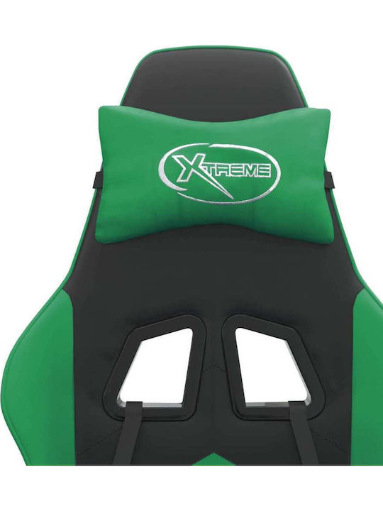 vidaXL 349606 Artificial Leather Gaming Chair with Footrest Green