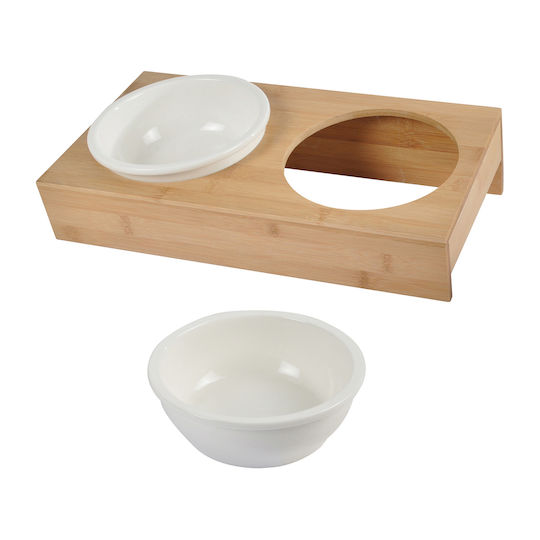 Douceur d'Intérieur Керамика Купа Храна & Вода за Куче & Котка с Основа 2x 16см в Кафяв Цвят