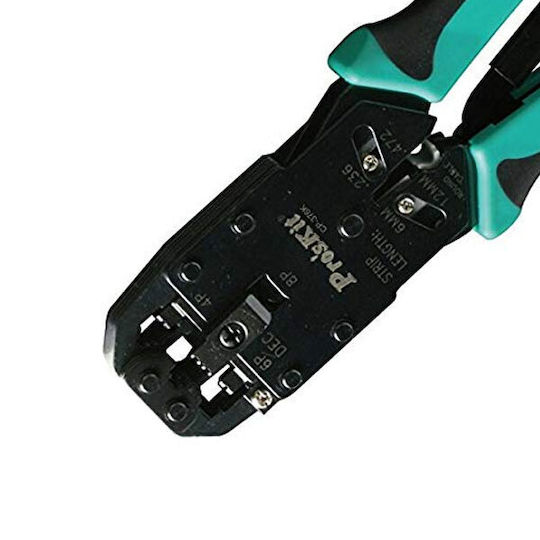 Proskit Клемпа За Кабели Мрежа RJ12 RJ45 RJ10 със Стрипър и Механизъм За Кашкавал