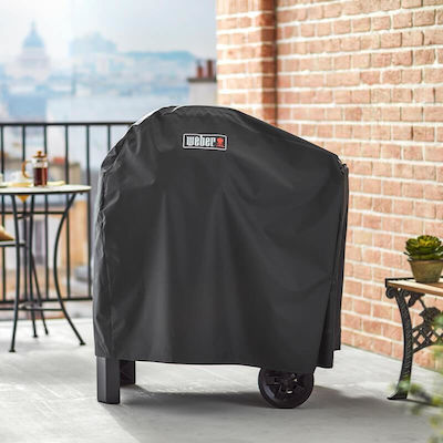 Weber Grill Cover Black Compatible with the Pulse 2000 from Polyester with UV Protection 109.6x51.61x93cm