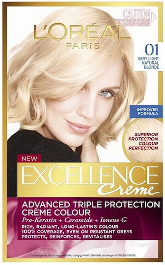 L'Oreal Paris Excellence Pure Blonde Vopsea de Păr 01 Blond Natural Ultra Deschis 48ml