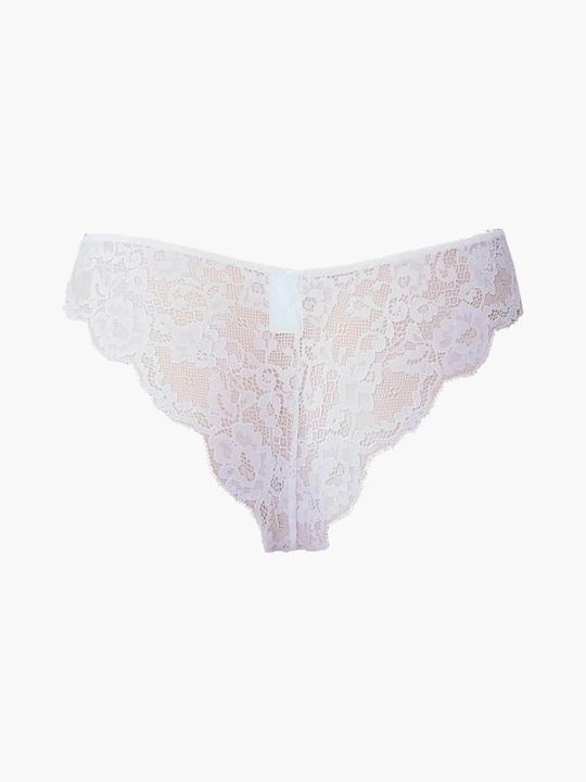 A.A UNDERWEAR Cotton Women's Brazil with Lace White