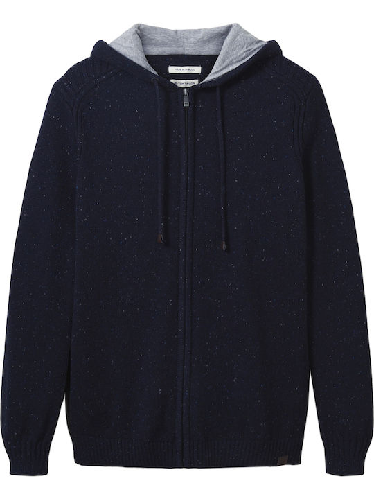 Men's Knitted Cardigan with Hood Gray