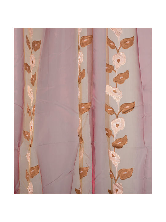 Silk Fashion Κουρτίνα με Τρέσα ZJ05 Μωβ 280x300εκ.