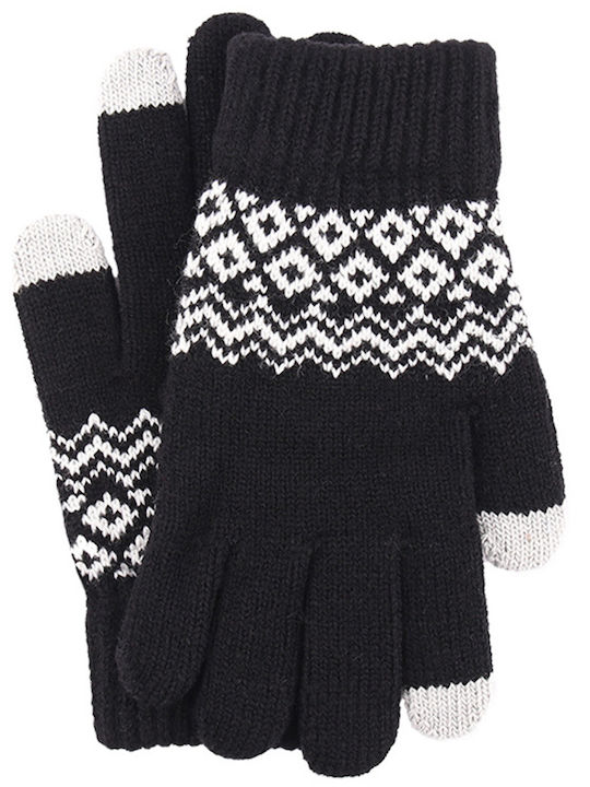 Techsuit Women's Woolen Touch Gloves Black Touchscreen