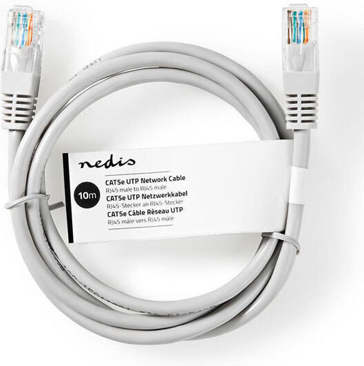 Nedis U/UTP Cat.5e (Gigabit) Καλώδιο Δικτύου Ethernet 10m Γκρι