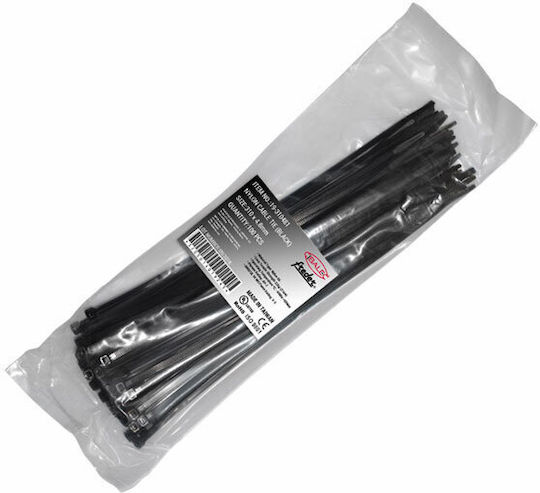 Adeleq Δεματικά Καλωδίων Πλαστικά 432mmx4.8mm σε Μαύρο χρώμα (100τμχ) (19-432481)