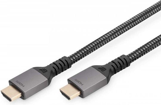 Digitus HDMI 2.1 Braided HDMI Cable HDMI Male - HDMI Male 2m Black