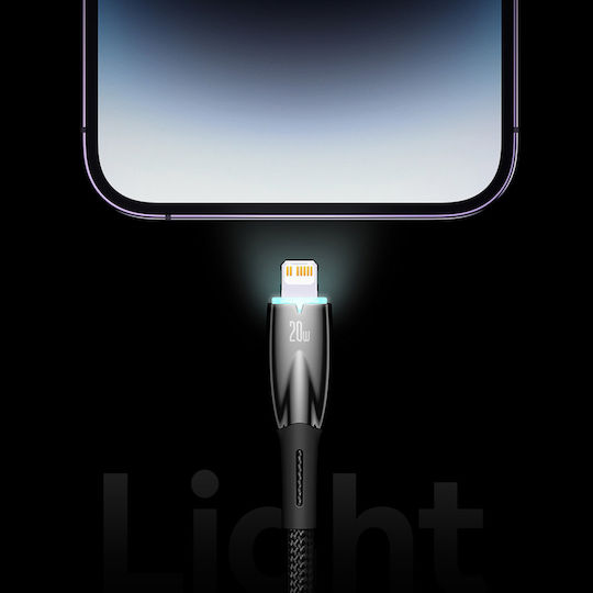 Baseus Glimmer Braided USB to Lightning Cable Μαύρο 2m (CADH000301)