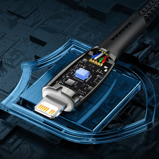 Baseus Glimmer Braided USB to Lightning Cable Μαύρο 2m (CADH000301)