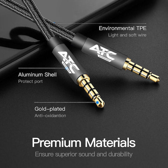 ATC TRRS 3.5mm male - 3.5mm male Cable Black 1.5m (02.008.0124)