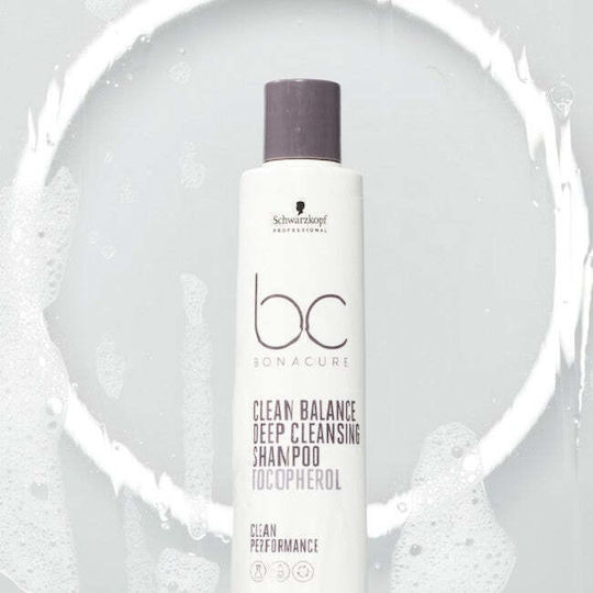 Schwarzkopf Bc Bonacure Clean Balance Deep Cleansing Tocopherol Σαμπουάν Βαθύ Καθαρισμού για Όλους τους Τύπους Μαλλιών 250ml