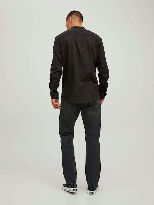 Jack & Jones Herrenhemd Langärmelig Dark Grey Melange