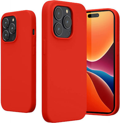 KWmobile Umschlag Rückseite Silikon Rot (iPhone 14 Pro) 59073.09