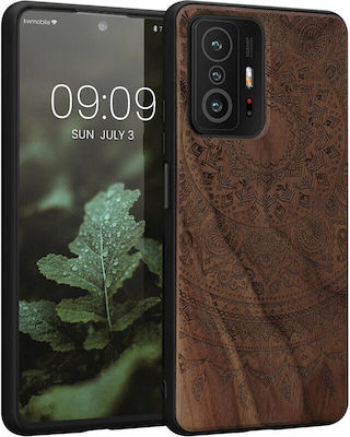 KWmobile Indian Sun Wooden Back Cover Dark Brown (Xiaomi 11T / 11T Pro)