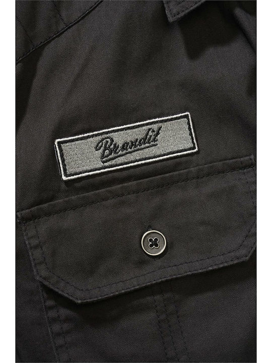 Short-sleeved Cotton Shirt Black