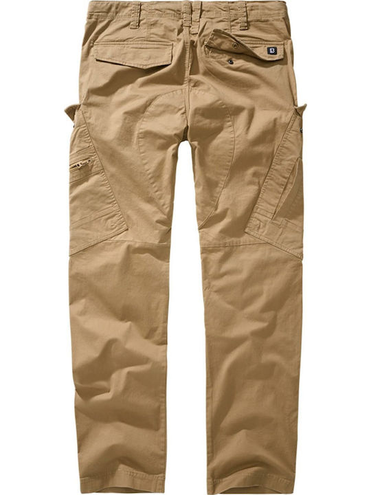 Trousers Cargo Elastic in Slim Fit Beige