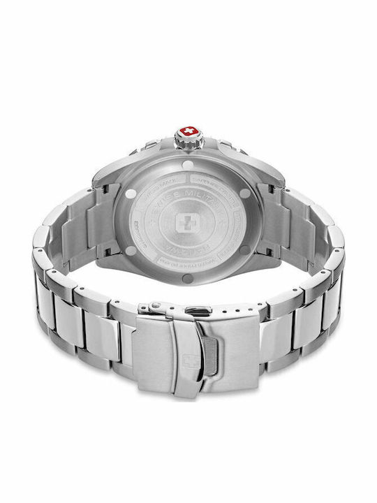 Swiss Military Hanowa Offshore Diver II Herrenuhr 45mm Chronograph Batterie mit Silber Rostfreiem Stahlarmband