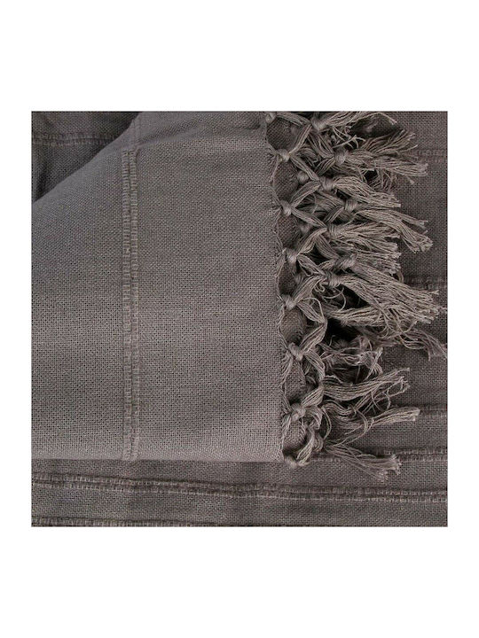 Atmosphera Foulard Sofa Throws 2 Seater 230x250cm Gray