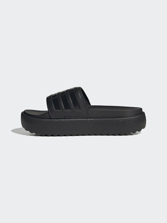 Adidas Adilette Slides με Πλατφόρμα σε Μαύρο Χρώμα