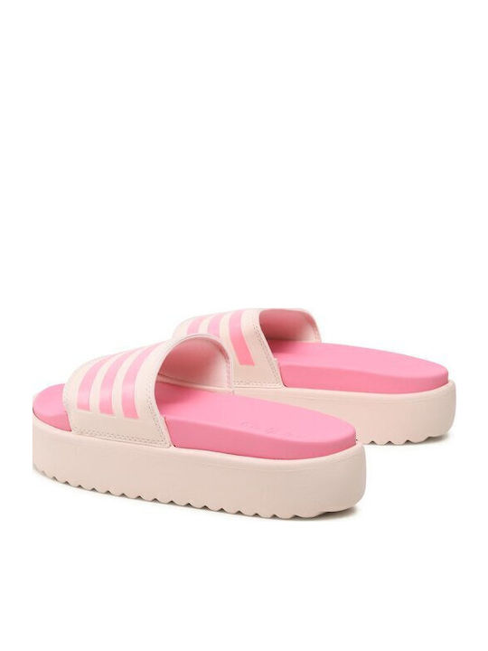 Adilette Slides με Πλατφόρμα σε Ροζ Χρώμα