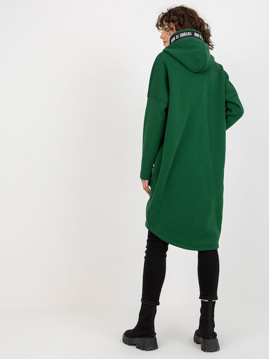 Relevance Women's Long Hooded Cardigan Dark Green