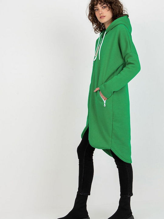 Relevance Women's Long Hooded Cardigan Green