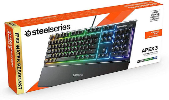 SteelSeries Apex 3 Gaming Tastatură cu iluminare RGB (Engleză US)