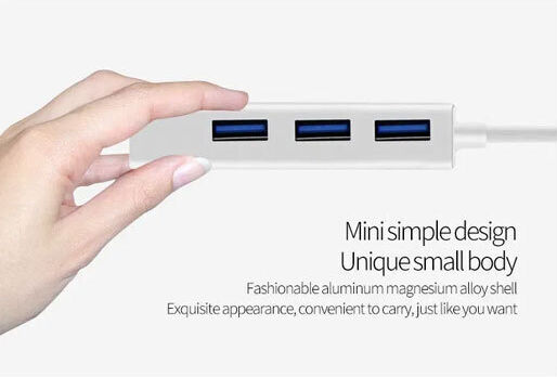 Logic Crystal Logic G-34U Hub 4 Θυρών USB 3.0 με σύνδεση USB-C Ασημί