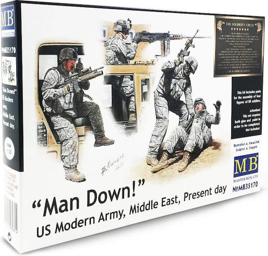 Master Box Φιγούρα Μοντελισμού "Man Down!'' US Modern Army σε Κλίμακα 1:35