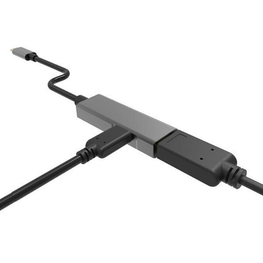 Powertech USB-C Docking Station με HDMI 4K PD Γκρι (PTH-055)