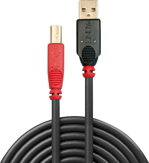 Lindy USB 2.0 Cable USB-A male - USB-B male Μαύρο 10m 42761