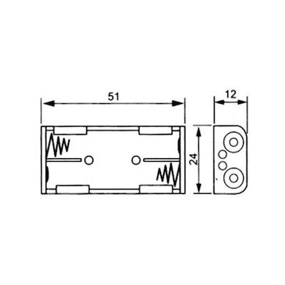 Batteriehalterung mit 2 Steckplätze AAA (01.145.0007)