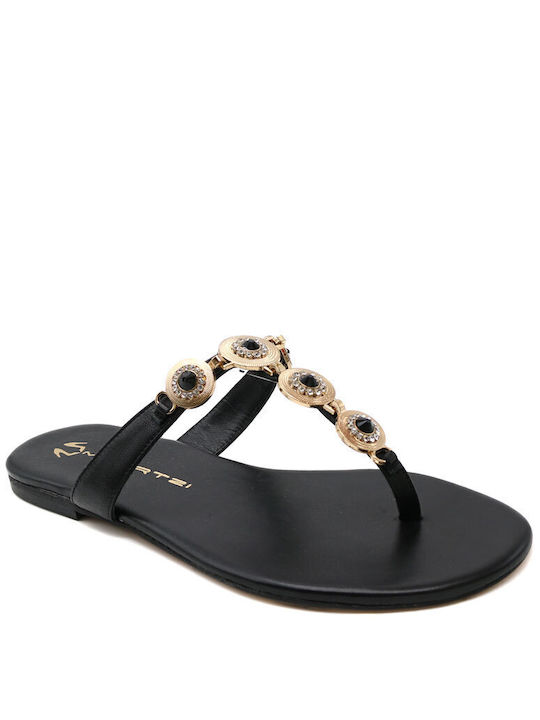 Mourtzi Women's Flat Sandals in Black Color