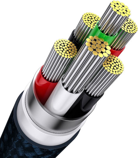 Baseus Flash Series Ⅱ Braided USB to Lightning / Type-C / micro USB 1.2m Cable Blue (CASS040003)