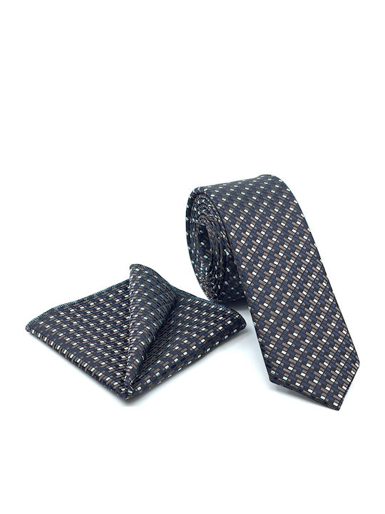 Legend Accessories Σετ Ανδρικής Γραβάτας με Σχέδια σε Navy Μπλε Χρώμα