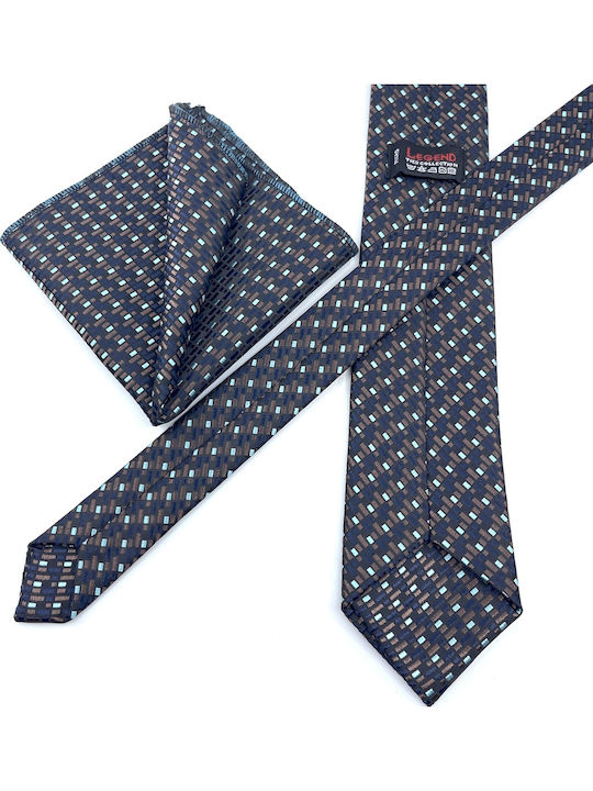 Legend Accessories Σετ Ανδρικής Γραβάτας με Σχέδια σε Navy Μπλε Χρώμα