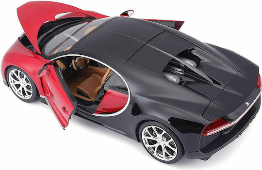 Bburago Bugatti Chiron Toy Car Chiron - Red-Black Scale 1:18 for 3+ Years