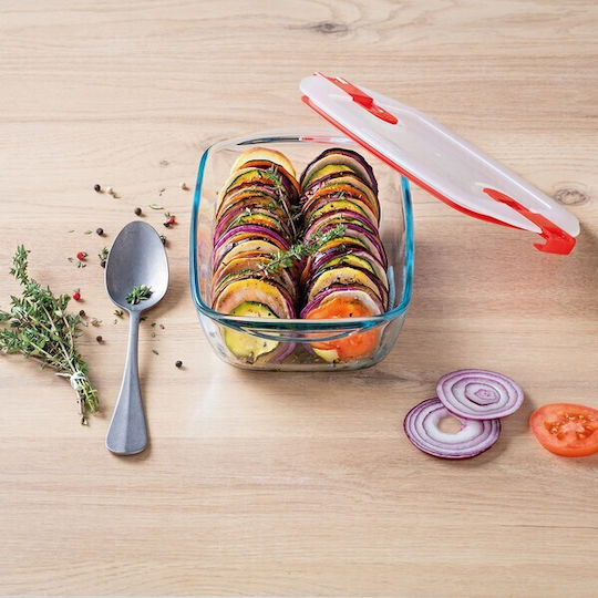 Pyrex Cοοk & Heat Кутия за обяд Стъкло Червен Подходяща за микровълнова фурна 2200мл 1бр