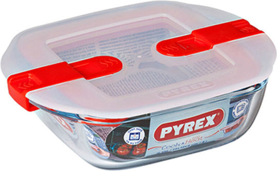 Pyrex Cοοk & Heat Кутия за обяд Стъкло Червен Подходяща за микровълнова фурна 2200мл 1бр