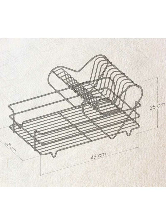 Tekno-Tel Στραγγιστήρι Νεροχύτη Inox Ασημί 49x30x25cm