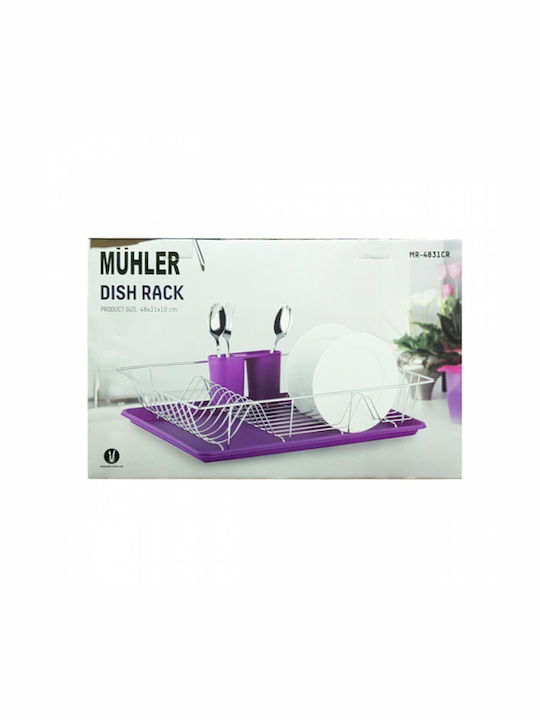 Muhler Στραγγιστήρι Νεροχύτη Μεταλλικό Μωβ 48x31x10cm