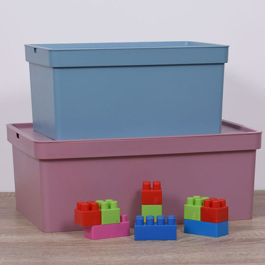 Viomes Nova Plastic Storage Box with Lid Pink 35x25.5x13.5cm 1pcs