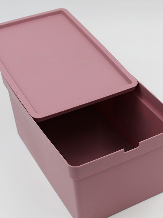 Viomes Nova Plastic Storage Box with Lid Pink 35x25.5x13.5cm 1pcs
