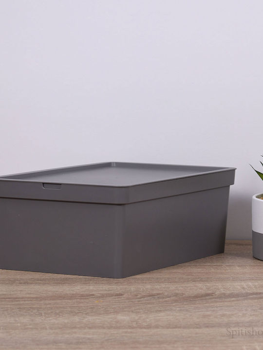 Viomes Nova Plastic Storage Box with Lid Gray 35.5x26.5x13.5cm 1pcs