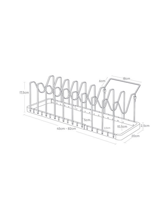 Yamazaki Cabinet Dish Rack Metallic in Black Colour 20x45x17.5cm